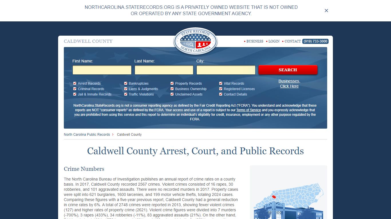 Caldwell County Arrest, Court, and Public Records