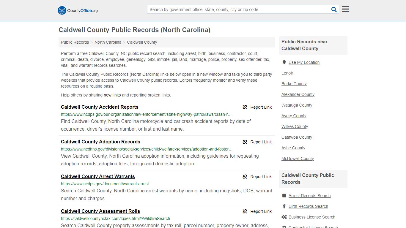 Caldwell County Public Records (North Carolina) - County Office