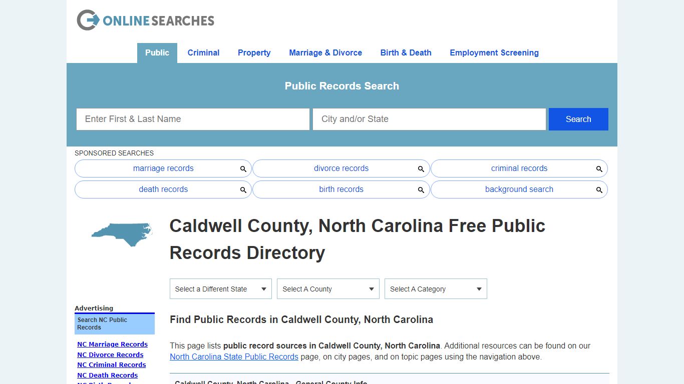 Caldwell County, North Carolina Public Records Directory